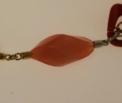Orange Leather Multicolor Beaded Belt