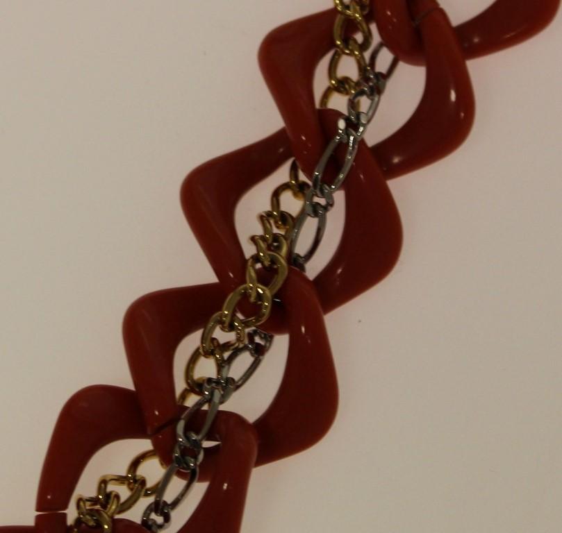 Orange Leather Multicolor Beaded Belt