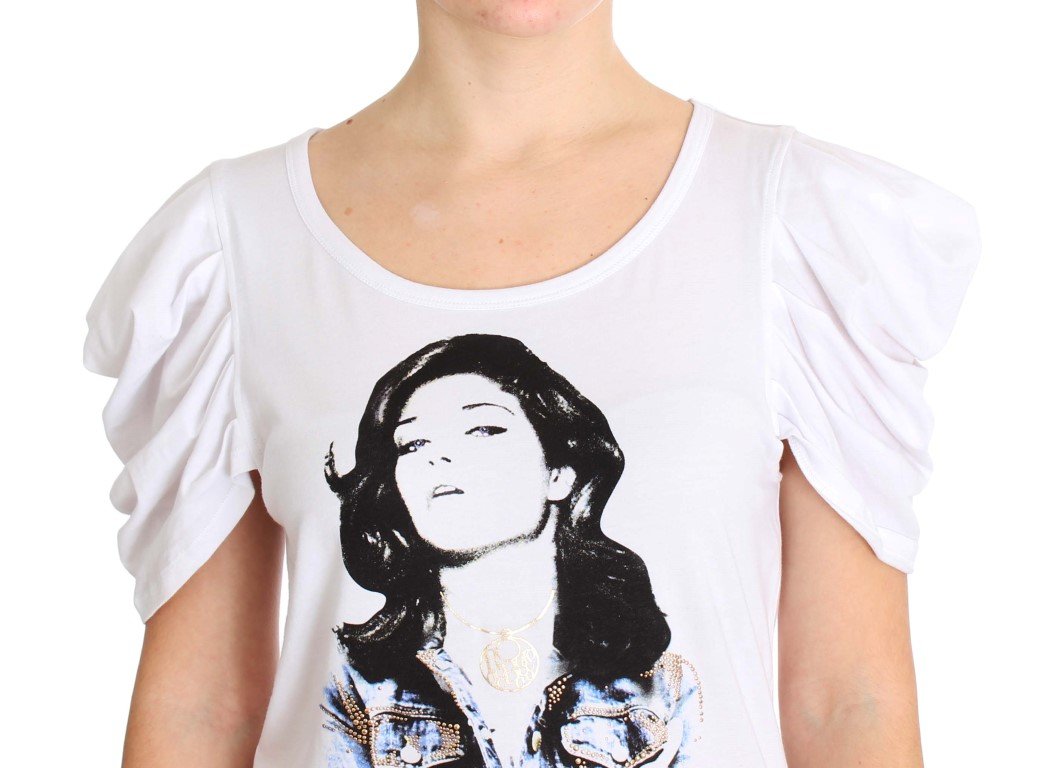 White Cotton Stretch Blouse T-shirt