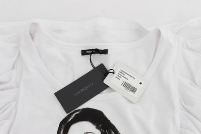 White Cotton Stretch Blouse T-shirt