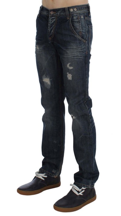 Blue Wash Cotton Denim Regular Fit Jeans