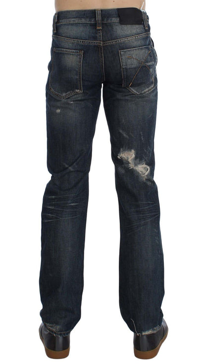 Blue Wash Cotton Denim Regular Fit Jeans