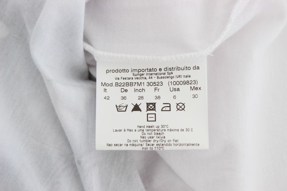 White Cotton Stretch Blouse T-shirt