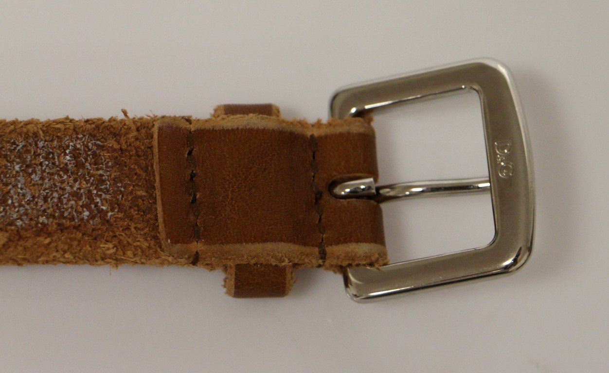 Brown Leather Logo Belt
