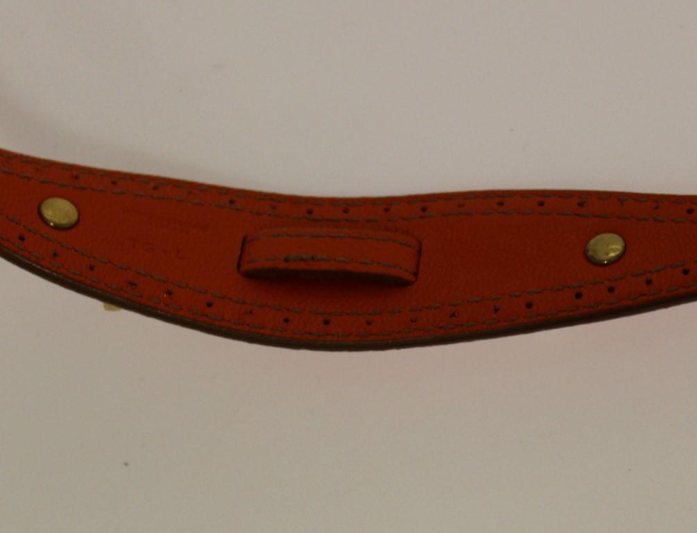 Orange Leather Multicolor Beaded Belt