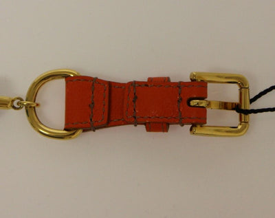 Orange Leather Multicolor Beaded Belt