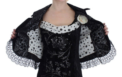 Black Floral Sheath Dress & Blazer Set