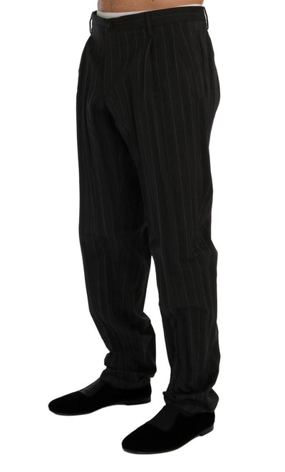 Brown Striped Cotton Dress Formal Pants