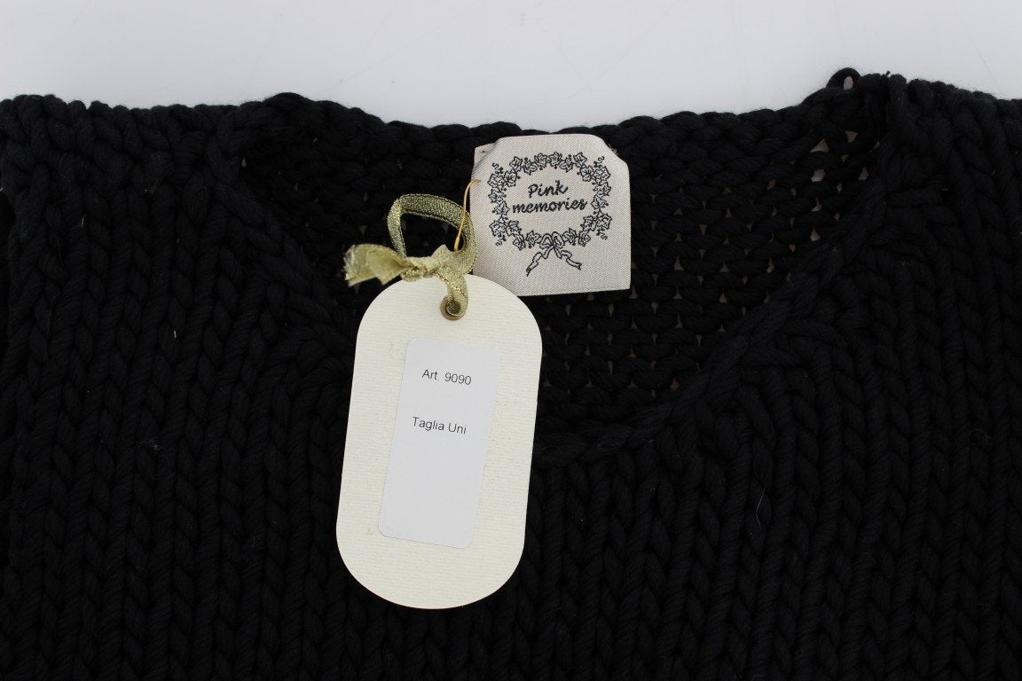 Blue Cotton Knitted Sleeveless Sweater