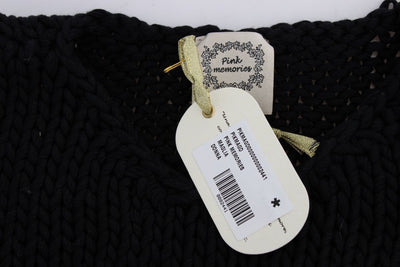 Blue Cotton Knitted Sleeveless Sweater