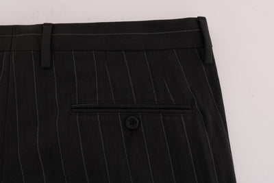 Brown Striped Cotton Dress Formal Pants