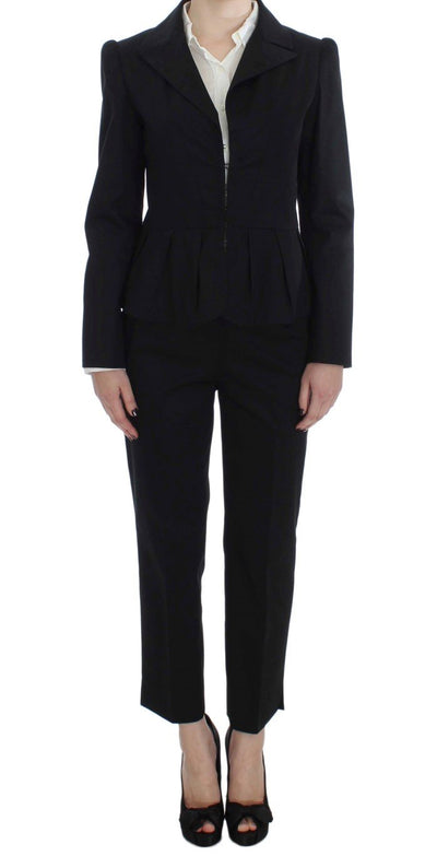 Black Cotton Stretch Suit
