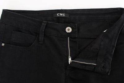 Black straight leg jeans