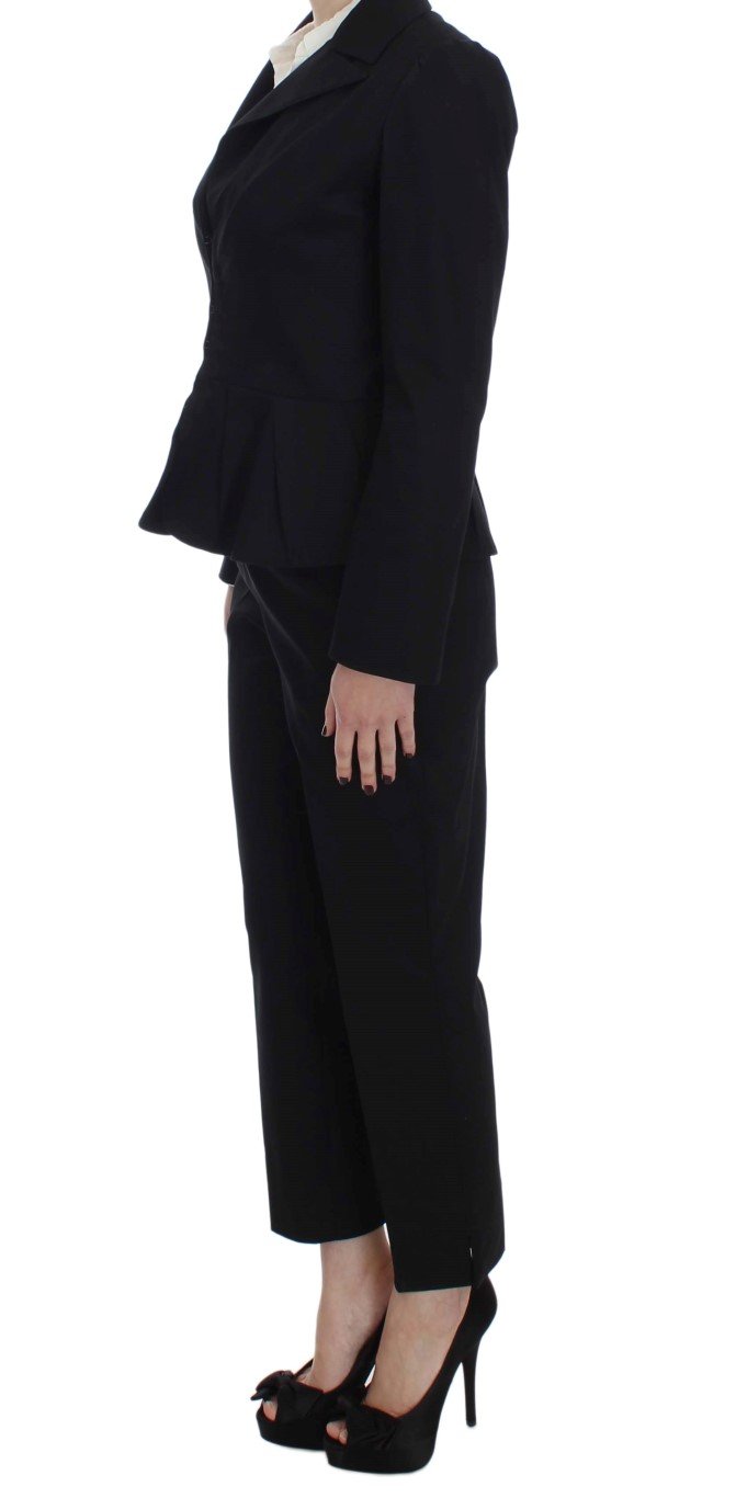 Black Cotton Stretch Suit