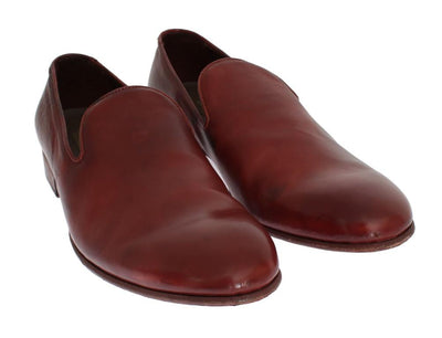 Bordeaux Leather Loafers Shoes