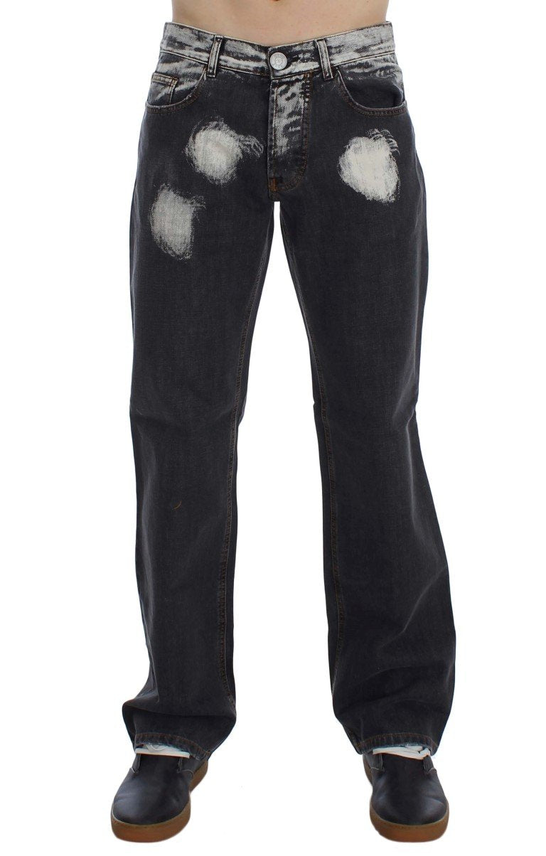 Gray Wash Cotton Regular Fit Jeans