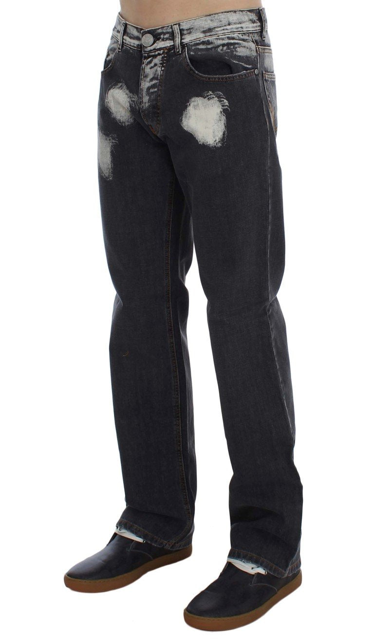 Gray Wash Cotton Regular Fit Jeans