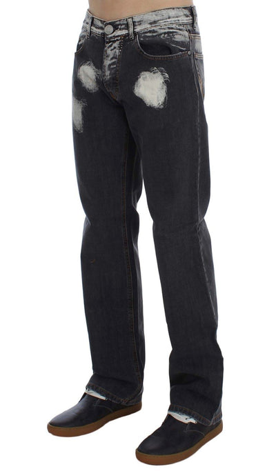 Gray Wash Cotton Regular Fit Jeans