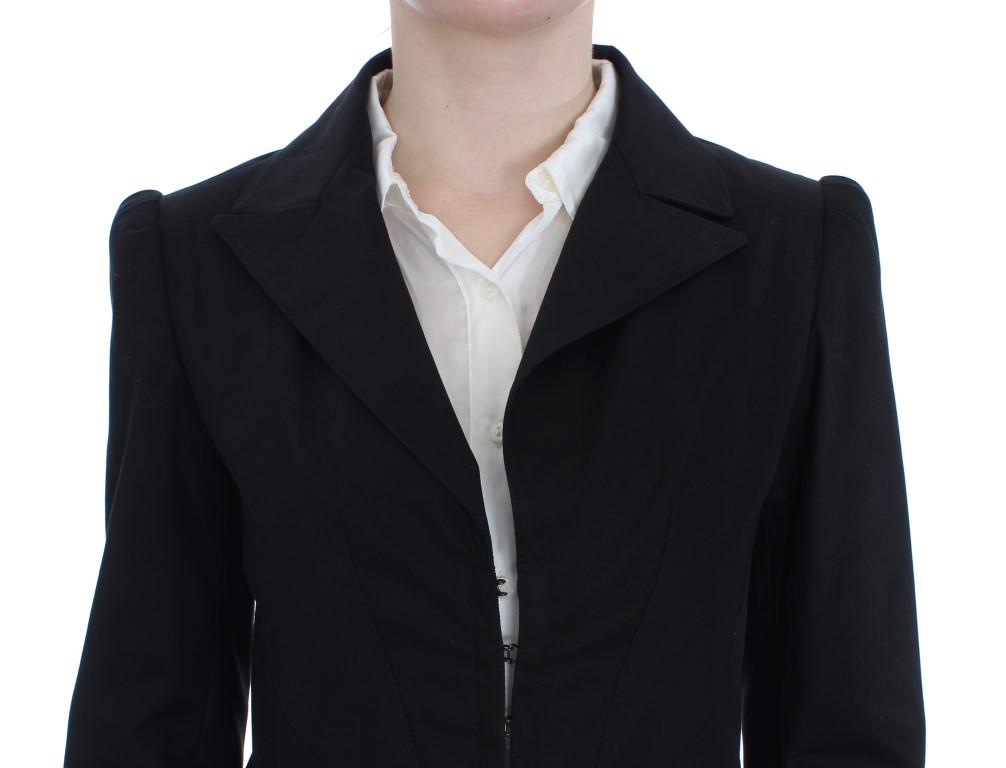 Black Cotton Stretch Suit