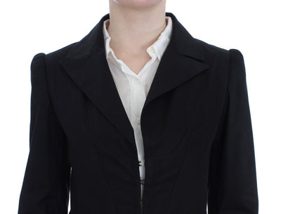Black Cotton Stretch Suit