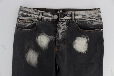 Gray Wash Cotton Regular Fit Jeans