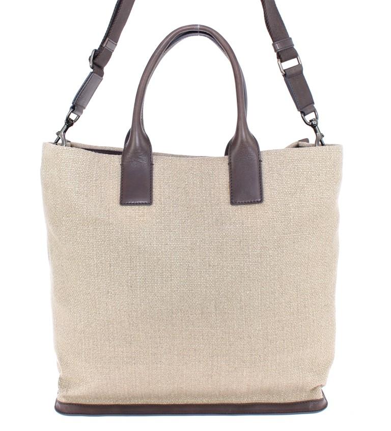 Beige linen tote bag