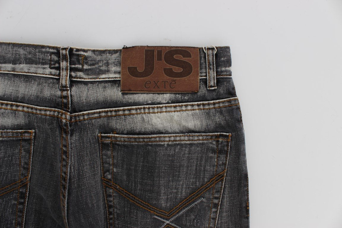 Gray Wash Cotton Regular Fit Jeans