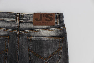Gray Wash Cotton Regular Fit Jeans