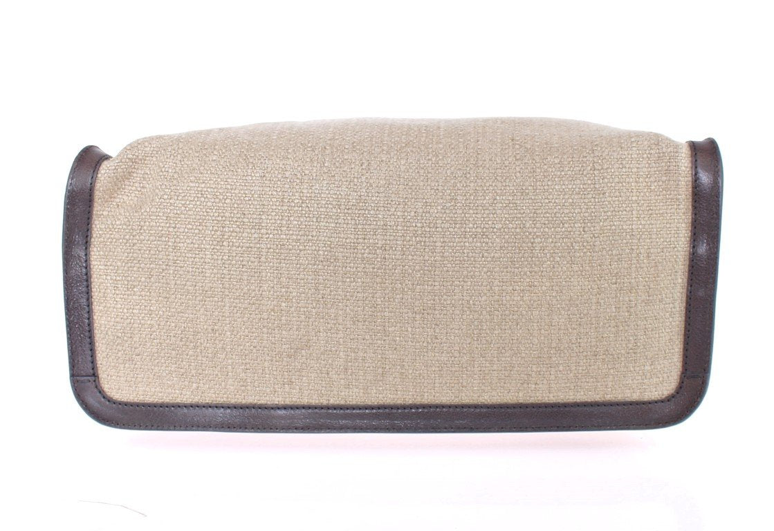 Beige linen tote bag