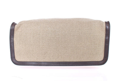 Beige linen tote bag