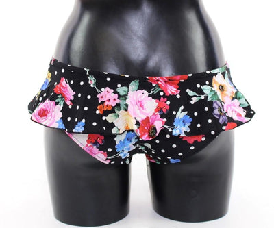 Black Floral Bikini Bottom Swimwear Beachwear