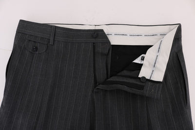 Gray Striped Dress Formal Pants