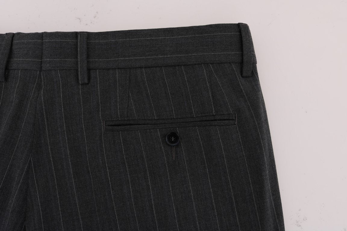 Gray Striped Dress Formal Pants