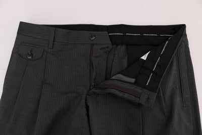 Gray Striped Dress Formal Pants