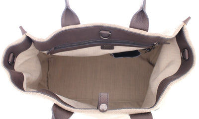 Beige linen tote bag