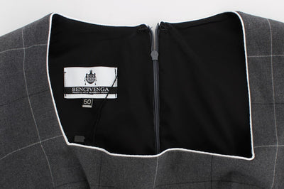 Gray Stretch Sheath Dress Suit Set