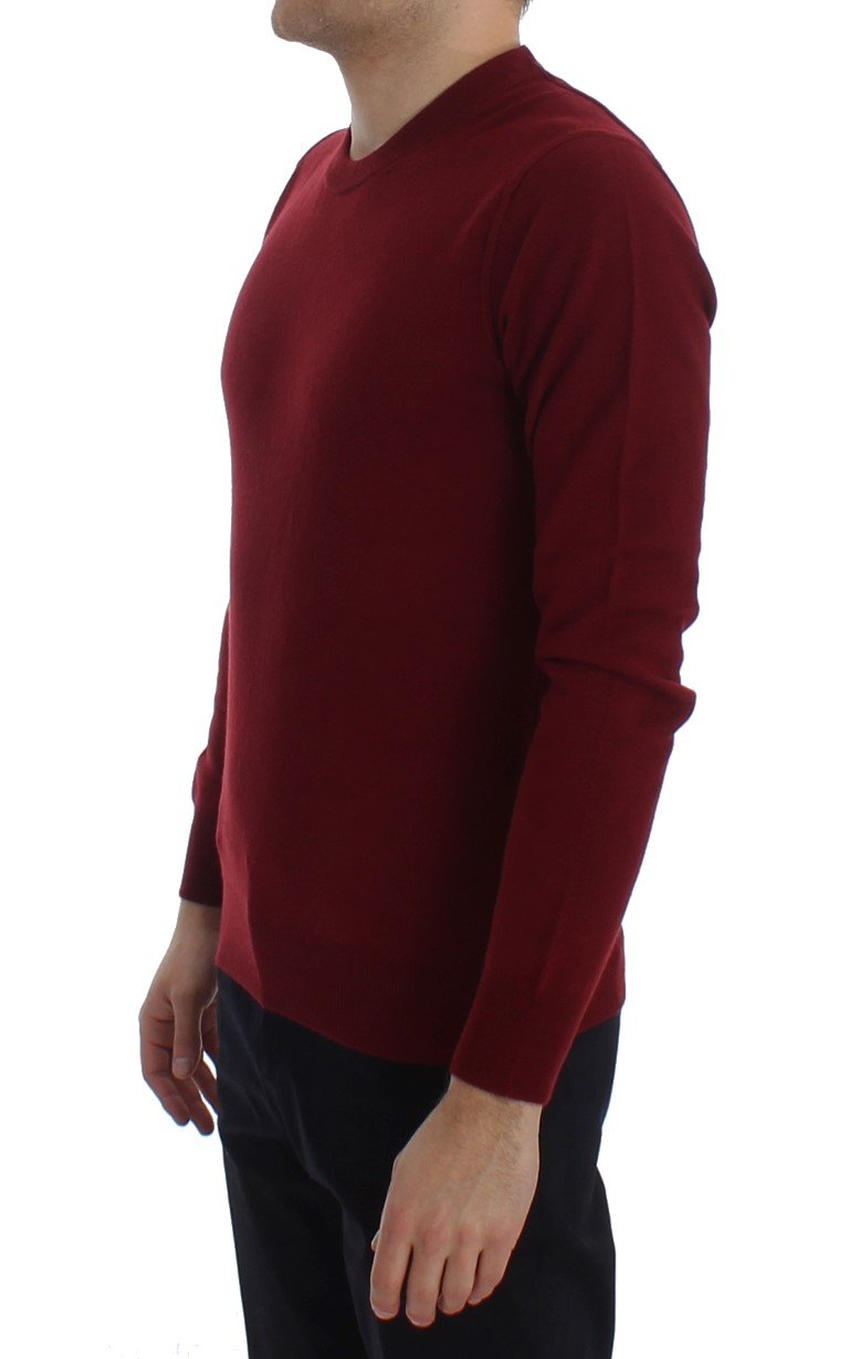 Red Cashmere Crew-neck Pullover Sweater