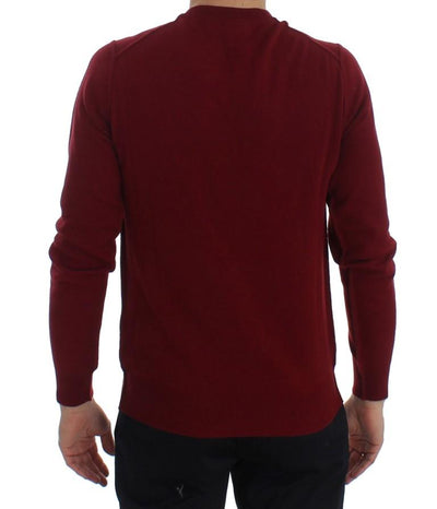 Red Cashmere Crew-neck Pullover Sweater