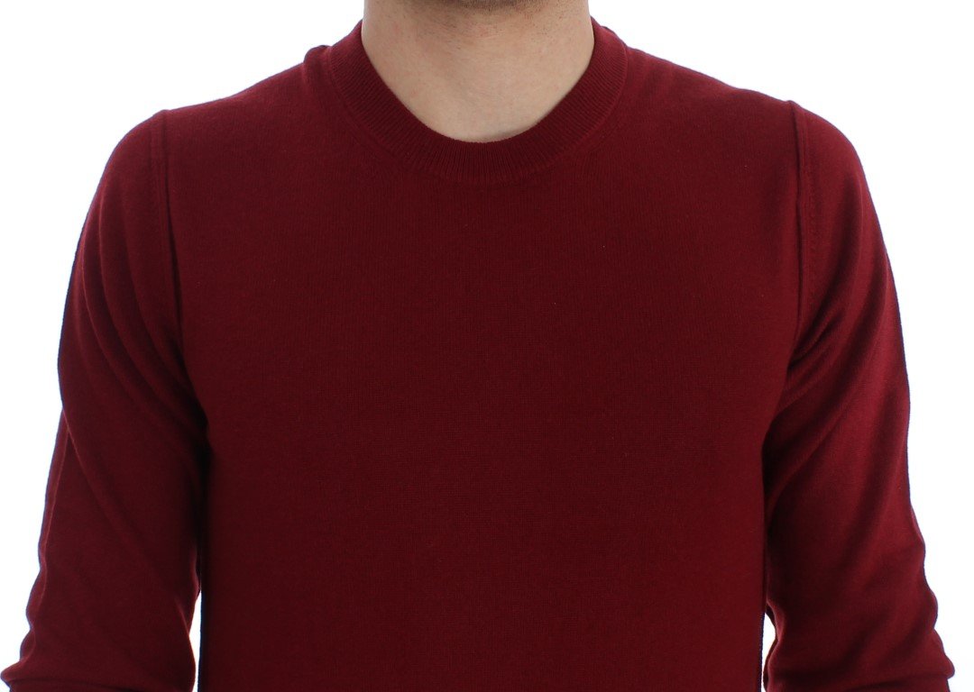 Red Cashmere Crew-neck Pullover Sweater