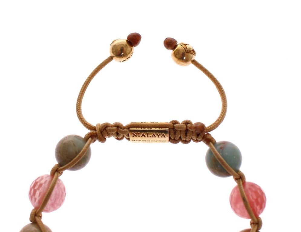 Cherry Quartz Opal CZ 18K Gold 925 Silver Bracelet
