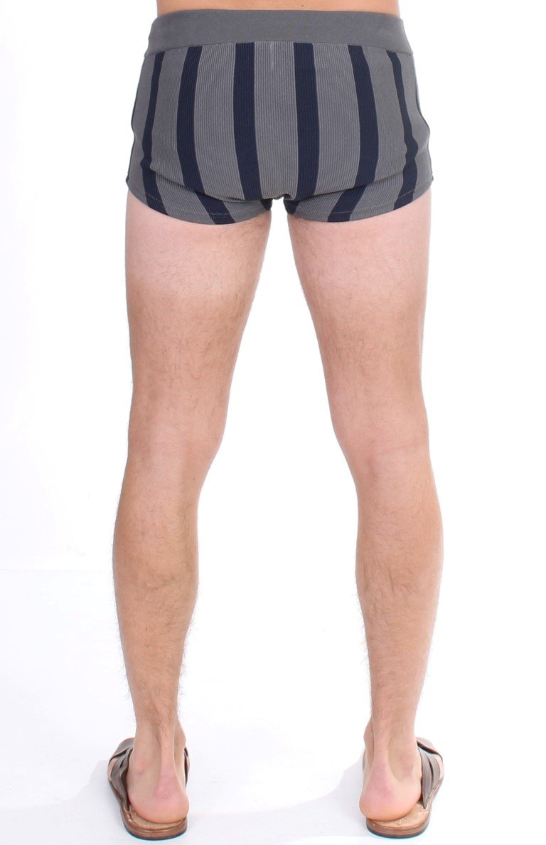 Gray Cotten Blend Logo Casual Short Shorts