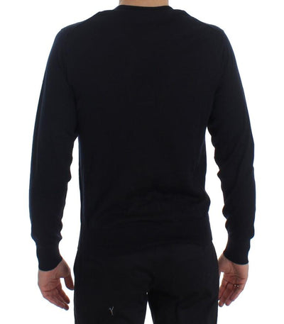Blue Cashmere Button Cardigan Sweater