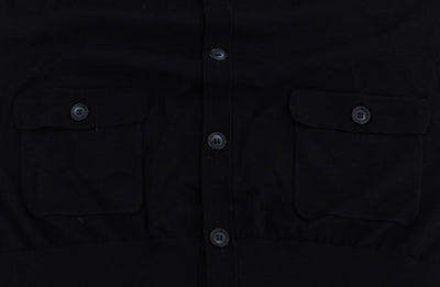 Blue Cashmere Button Cardigan Sweater