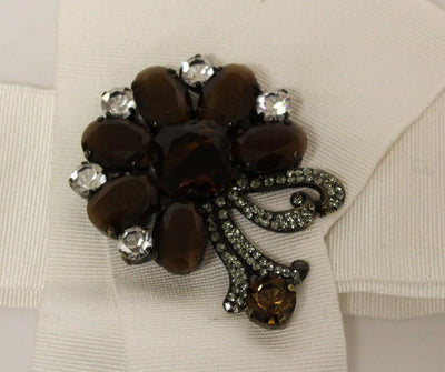 White Crystal Brass Wide Waist Runway Belt