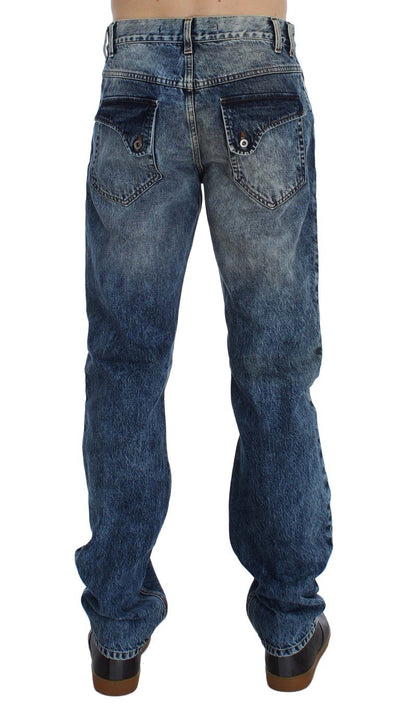 Blue Wash Cotton Denim Regular Fit Jeans