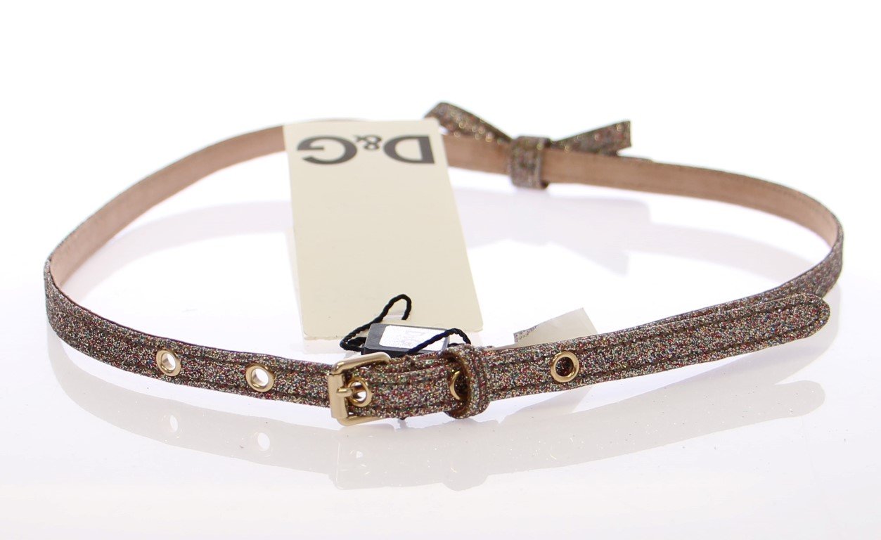 Multicolor Glitter Cotton Logo Belt