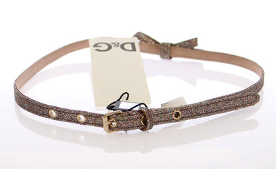 Multicolor Glitter Cotton Logo Belt