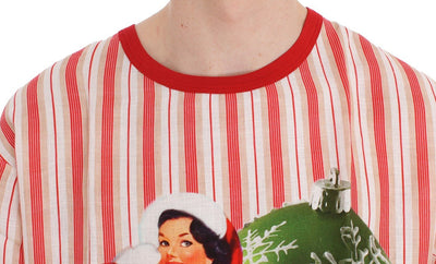 Red And White Striped DICEMBRE T-Shirt