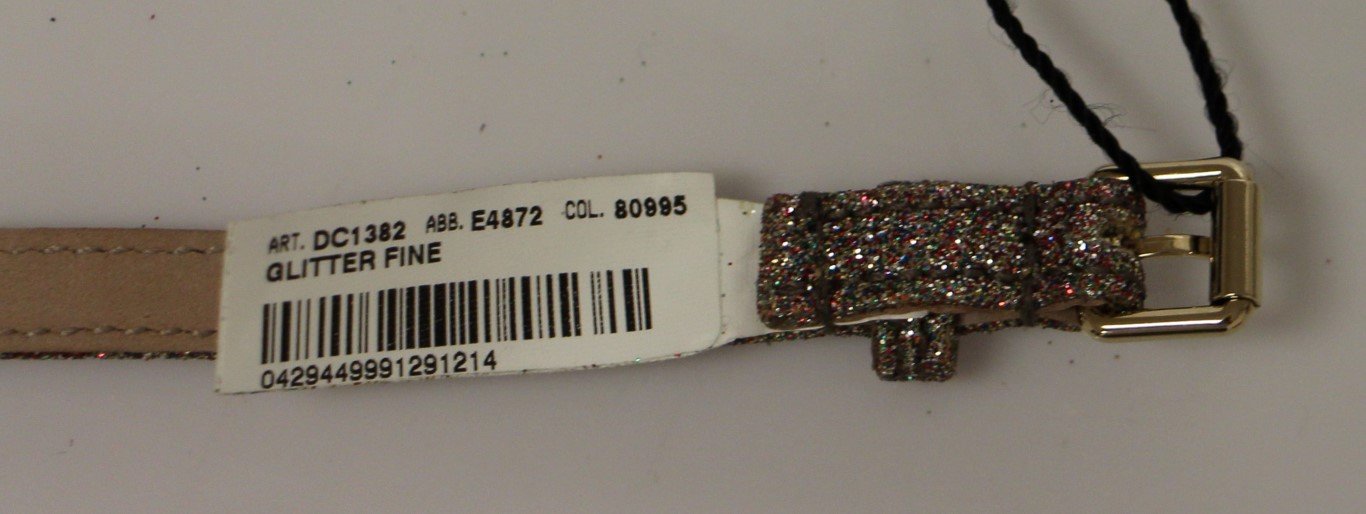 Multicolor Glitter Cotton Logo Belt
