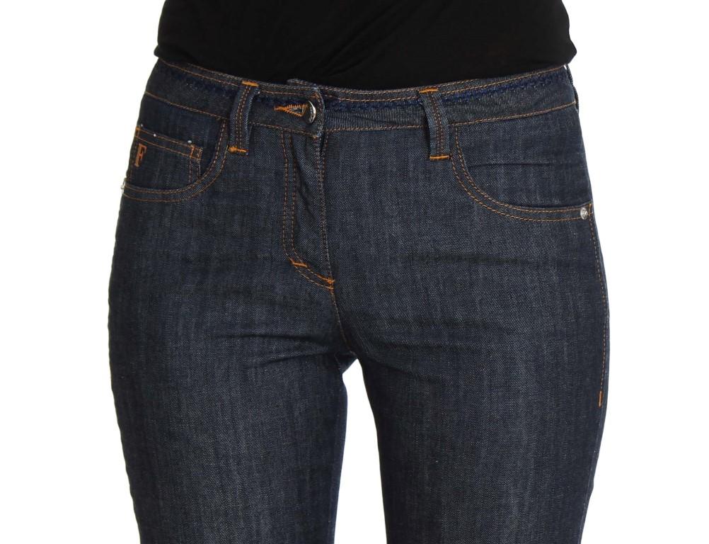 Blue Cotton Denim Flare Boot Cut Jeans